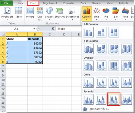 How to create funnel chart in Excel?