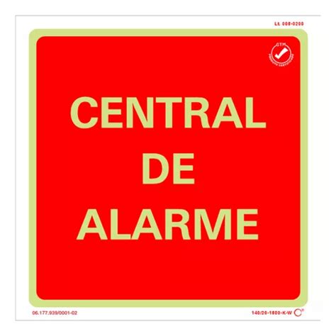 Placa De Sinalização Central De Alarme Fotoluminescente MercadoLivre