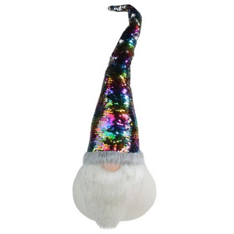 Northlight Gnome With Rainbow And Silver Flip Sequin Hat Christmas