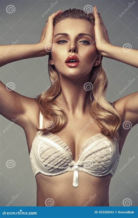 Sensual Blonde Lady With Tempting Lips Stock Image Image Of Female