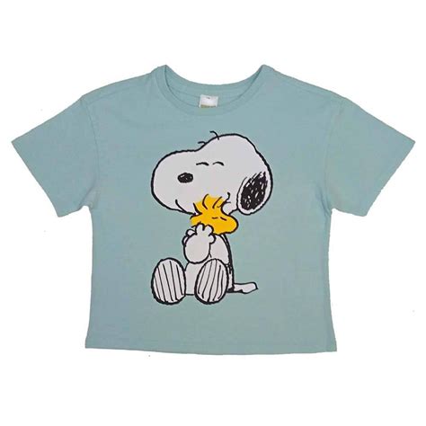 Playera Snoopy Talla 8 Manga Corta Con Estampado Azul Aqua Walmart