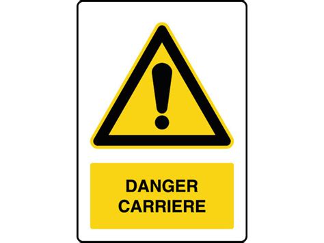 Panneau de danger vertical carrière Contact VIRAGES