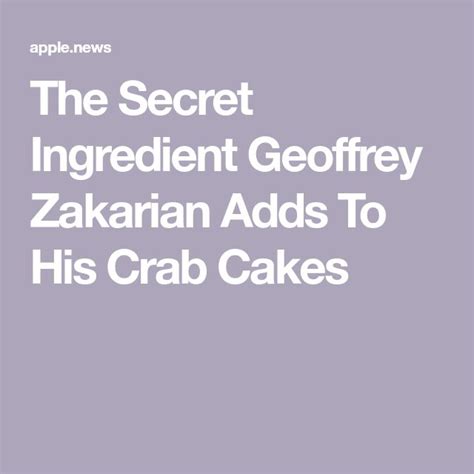 Geoffrey Zakarian S Crab Cake Recipe