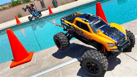 Rc Car Extreme Tug Of War Battle Across The Swimming Pool Youtube