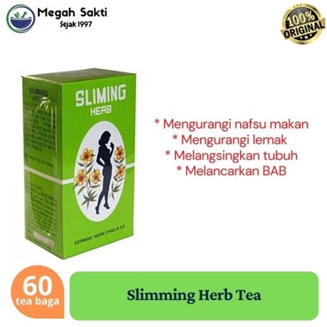 Jual Slimming Herb Tea Isi 60 Bags Sliming Herb Teh Hijau Celup