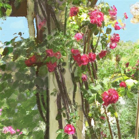 Daily Painting By Artist Dominique Amendola Climbing Roses Oil