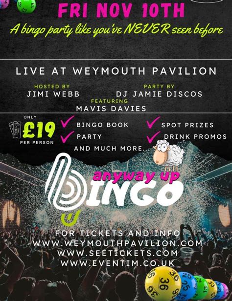 Anway Up Bingo Love Weymouth Tourist Information Events Guide