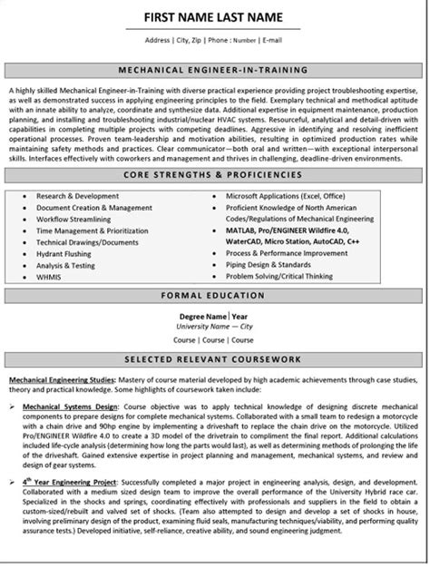 Mechanical Engineer Resume Sample And Template