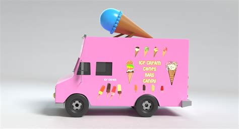 3d Ice Cream Truck Model Turbosquid 1206334