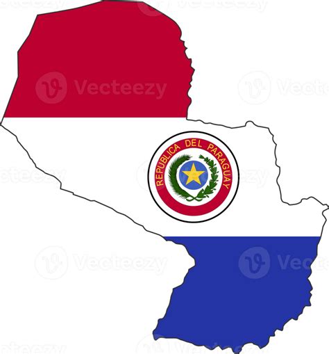 Paraguay Map City Color Of Country Flag 12177234 Png