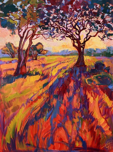 Erin Hanson ภูมิทัศน์แบบแอ็บสแท็รค ภาพวาดสีน้ำมัน ทิวทัศน์