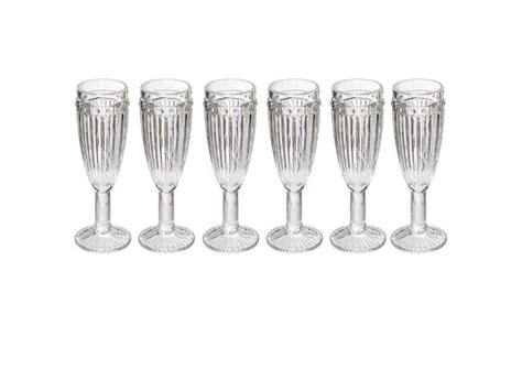 Lot de 6 flûtes à champagne mona 20cl transparent Conforama