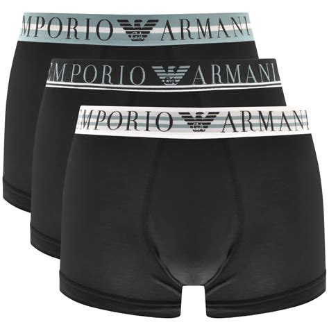 Emporio Armani Underwear 3 Pack Trunks Black Mainline Menswear