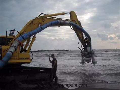 Submersible Slurry Pump Equipped On Excavator Was Used For River Dredging