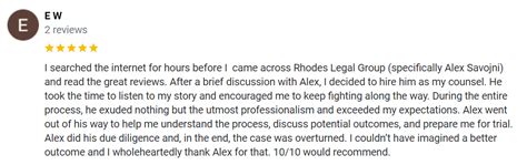 Testimonials Rhodes Legal Group Pllc