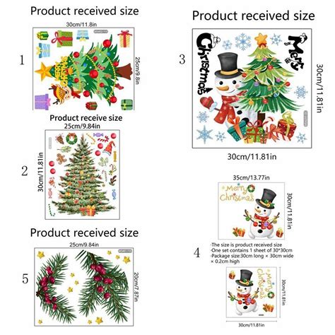 Removable Xmas Toilet Stickers Xmas Tree Snowman Decoration Mural