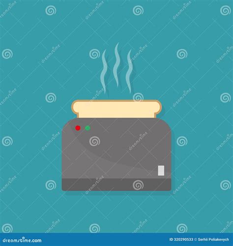 Toaster With Hot Bread Vector Illustration Kitchen Appliance Vector