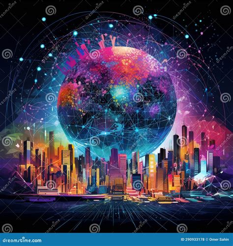 Digital Trade Network stock photo. Image of routes, spans - 290933178