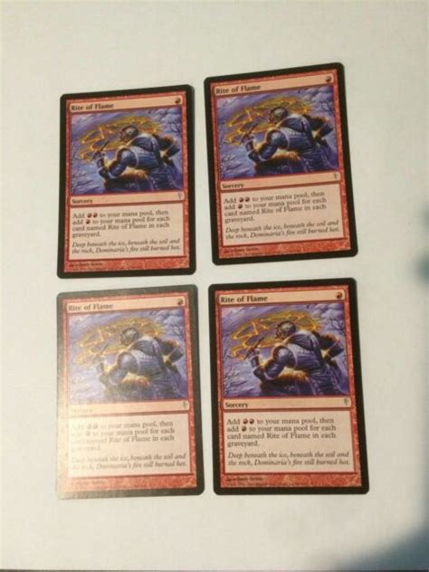 Magic Mtg Rite Of Flame Four 4 Cards Coldsnap Nm Ebay