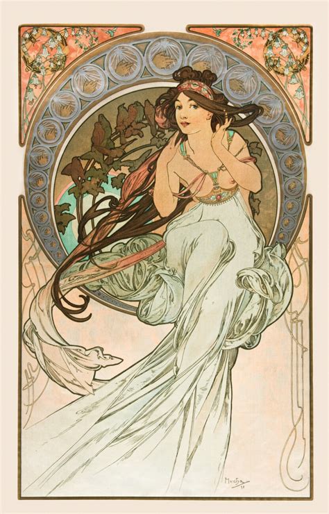 La Musique Lithographs Series Alfons Mucha Reproductions Of Famous