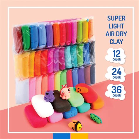 Air Dry Clay Set, Super Light Clay Butter Slime (Free Tools) - 12 Colors/24 Colors/36 Colors