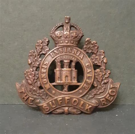 The Suffolk Regiment Bronze Officers Cap Badge Ww Picclick Uk