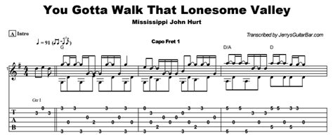 You Got To Walk That Lonesome Valley Guitar Lesson Jerrys Guitar Bar