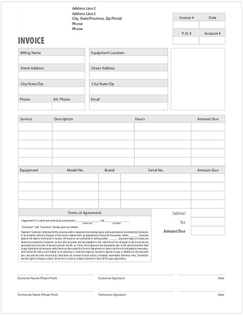 Elements Of Hvac Invoices And Free Hvac Invoice Template