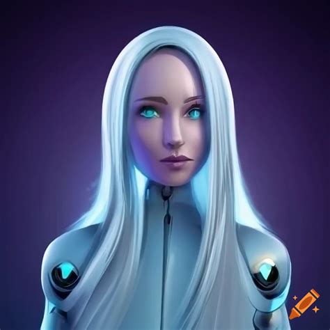 Artistic Depiction Of An Elegant Robotic Woman With Flowing Hair On Craiyon