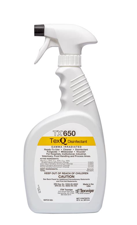 Tx650 Texq Sterile Disinfectant Ready To Use 22 Oz Trigger Spray