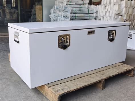 White Steel Toolbox 1200MM With Steel Tray Heavy Duty Tool Box Ute Toolbox