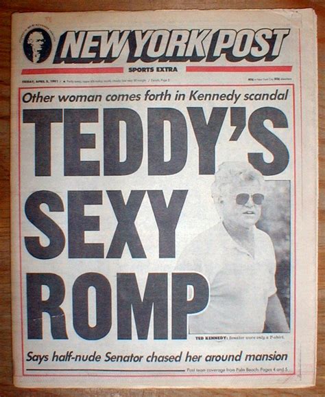 1991 Ny Post Headline Newspaper Ted Kennedy And Sex Scandal Palm Beach