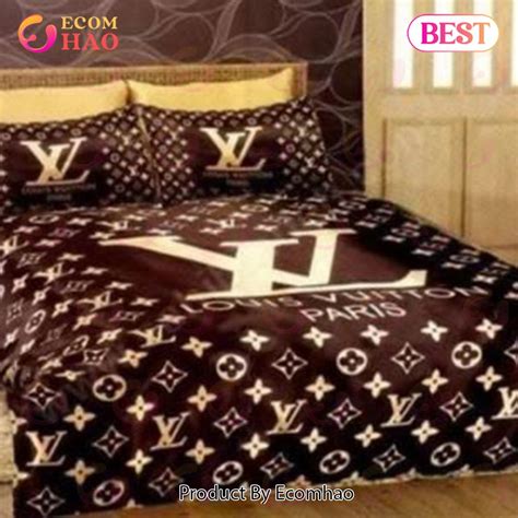 Comforter Sets Gray Logo Black Full Louis Vuitton Bedding Set Ecomhao Store