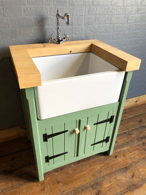 Freestanding Belfast Butler Sink Unit With Pine Top Handmade Kitchen