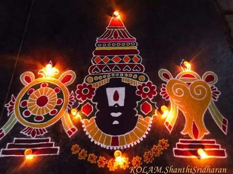 Balaji By Shanti Sridharan Colorful Rangoli Designs Free Hand