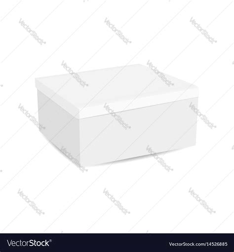 Realistic white box isolated on white background Vector Image