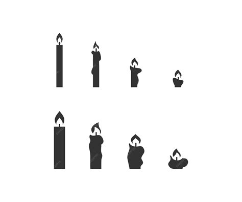 Conjunto de ícones de velas símbolo de ilustração de velas acesas sinal de vetor de fonte de luz