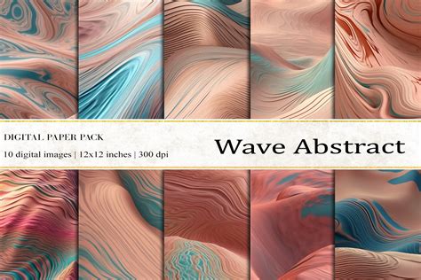 Wave Abstract Digital Papers Graphic By Bonadesigns · Creative Fabrica