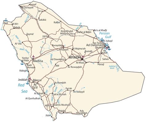 Map of Saudi Arabia - GIS Geography