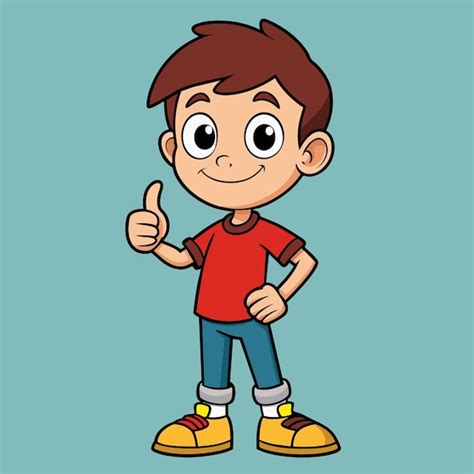 Un Personaje De Dibujos Animados Con Una Camisa Roja Que Dice Pulgares