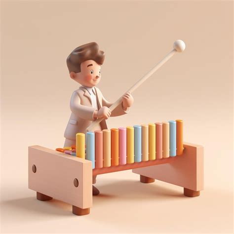 Premium Ai Image Cartoon Xylophone 3d