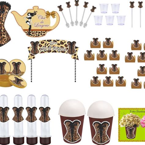 Kit Festa Chá de Lingerie oncinha Pças Pes Elo