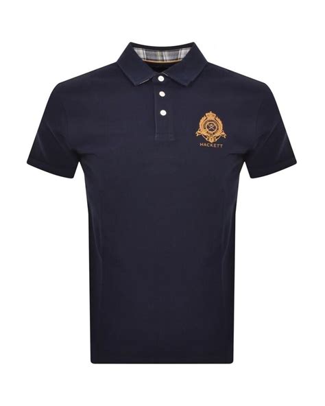 Hackett Heritage Logo Polo T Shirt In In Blue For Men Lyst