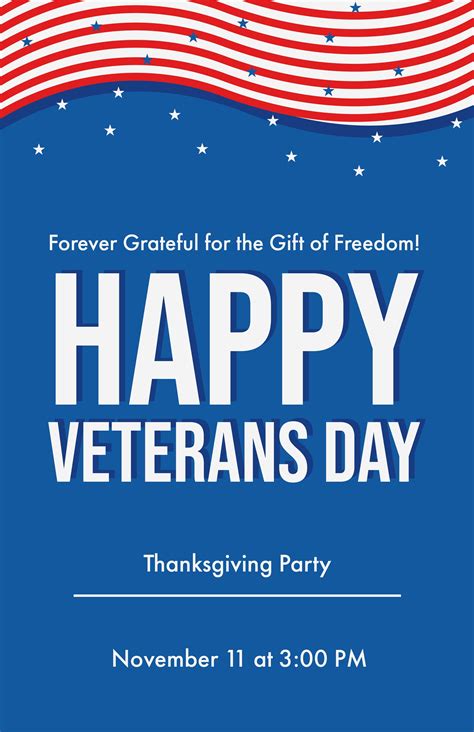 Happy Veterans Day Poster in PSD, Illustrator, SVG, JPG, EPS, PNG