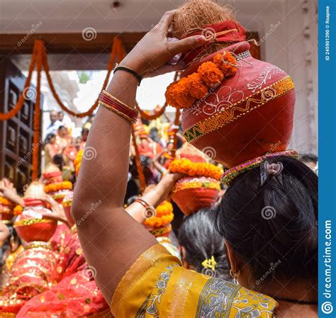 Women With Kalash On Head During Jagannath Temple Mangal Kalash Yatra