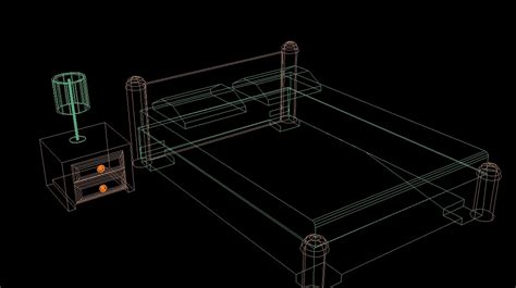 Double Bed 3d Dwg Model For Autocad • Designs Cad