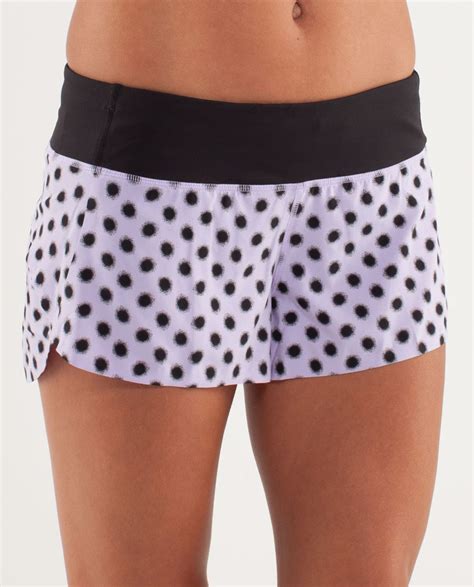 Lululemon Run Speed Short Naked Seam High Noon Dot Lilac Black