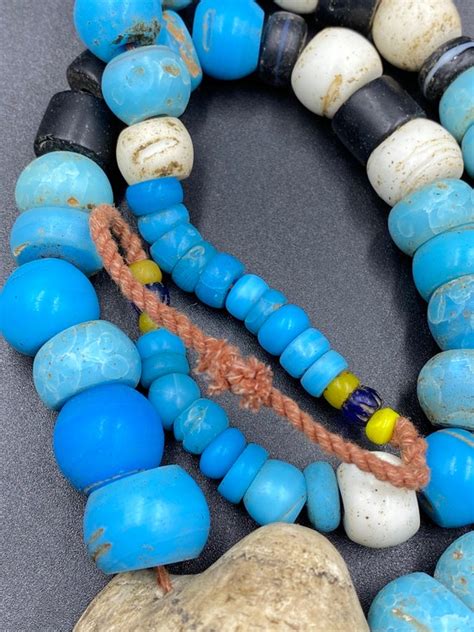 Old Himalayan Ancient Antique Naga Glass Beads Neckla… Gem