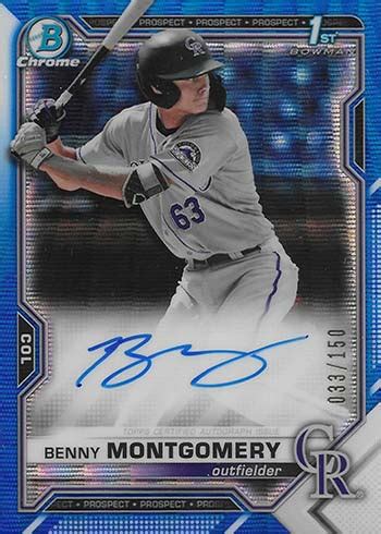 A Very Nice 2021 Bowman Chrome Draft Benny Montgomery Autograph