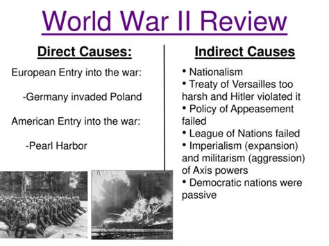 World War Ii Review Direct Causes Indirect Causes Ppt With Regard To